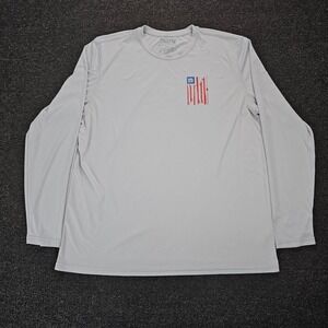 Bote Mens Shirt 2XL Gray Long Sleeve Surf Board UPF 50 Microfiber Performance